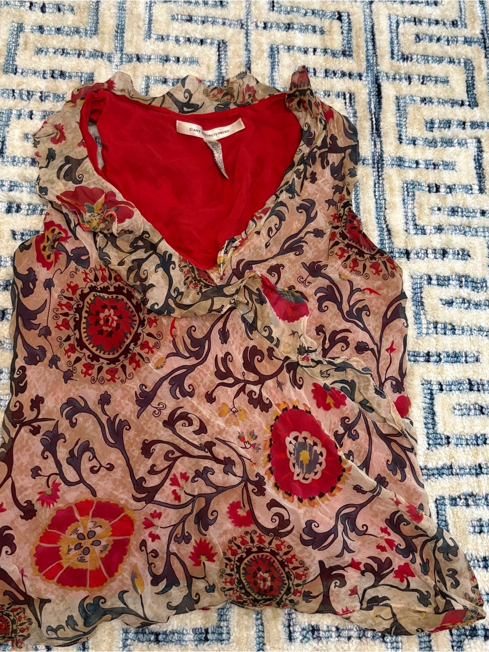 Diane Von Furstenberg Silk Floral TOP